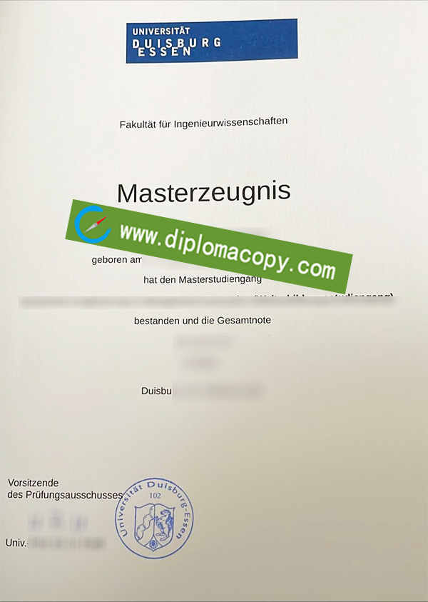 UDE diploma, Universität Duisburg-Essen degree
