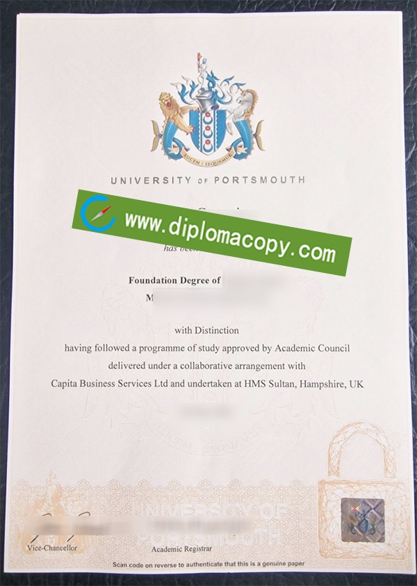 University of Portsmouth diploma, University of Portsmouth degree