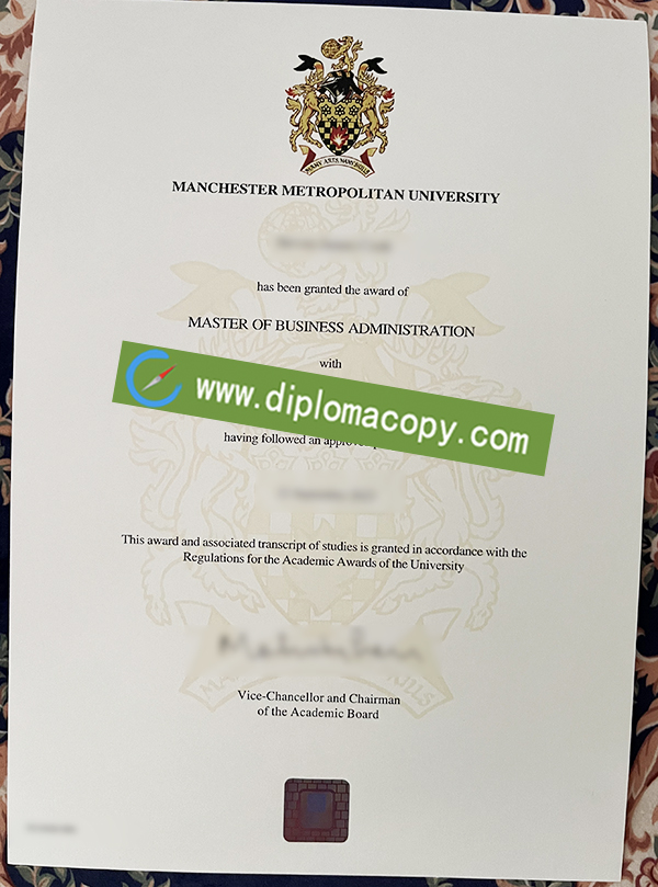 Manchester Metropolitan University degree, Manchester Metropolitan University diploma