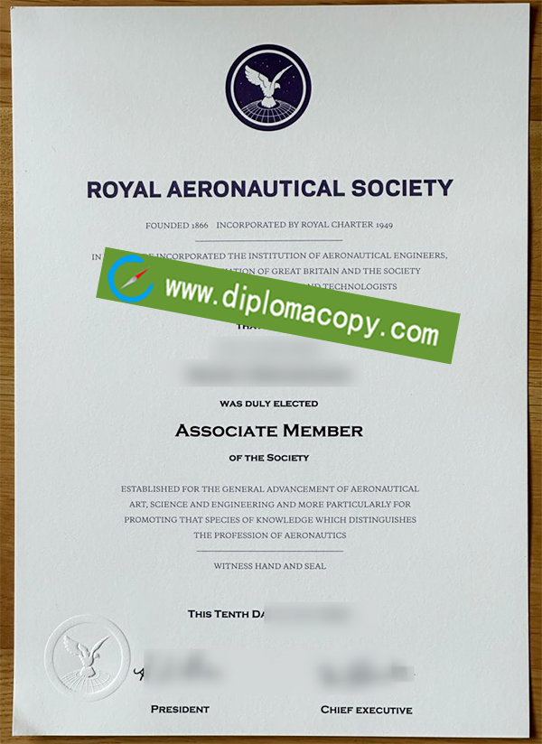 Royal Aeronautical Society certificte, RAeS diploma
