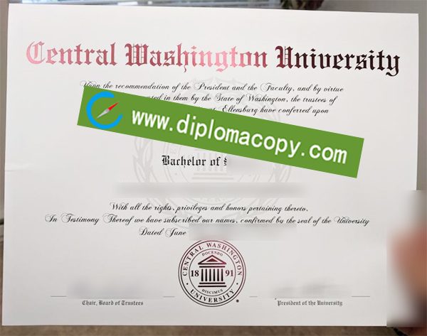 CWU degree, Central Washington University diploma certificate
