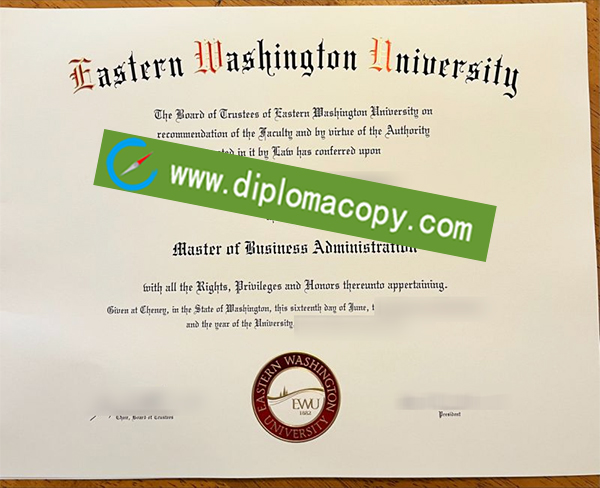 Eastern Washington University degree, Eastern Washington University diploma