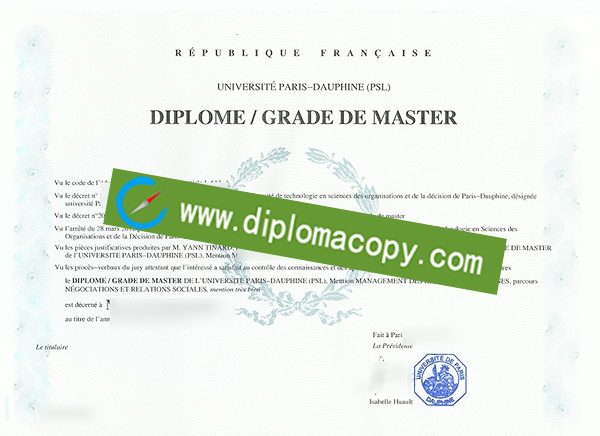 PSL University diploma, PSL University degree